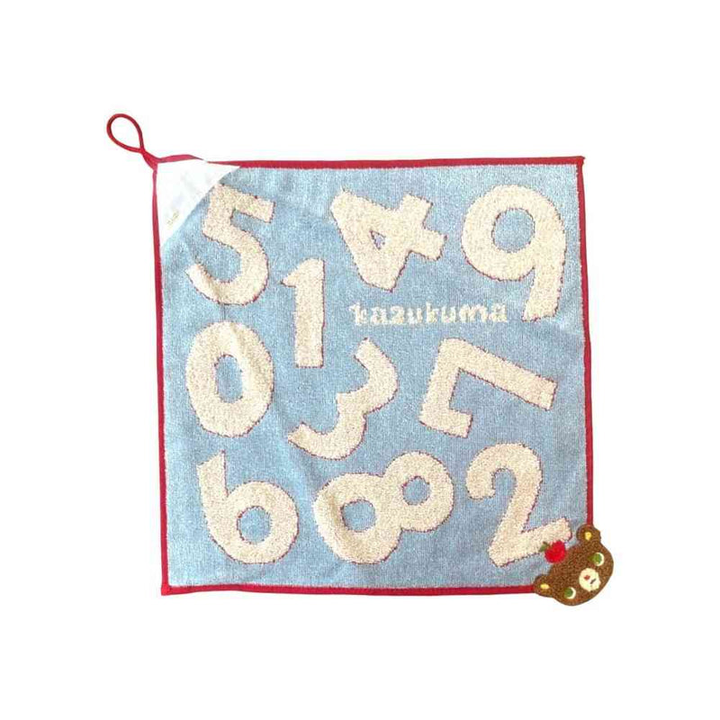 日繊商工 かずくま ワッペン ループ付ウォッシュタオル ブルー 1枚