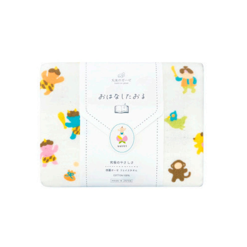 日繊商工 天使のガーゼ おはなしたおる ももたろう フェイスタオル 1枚