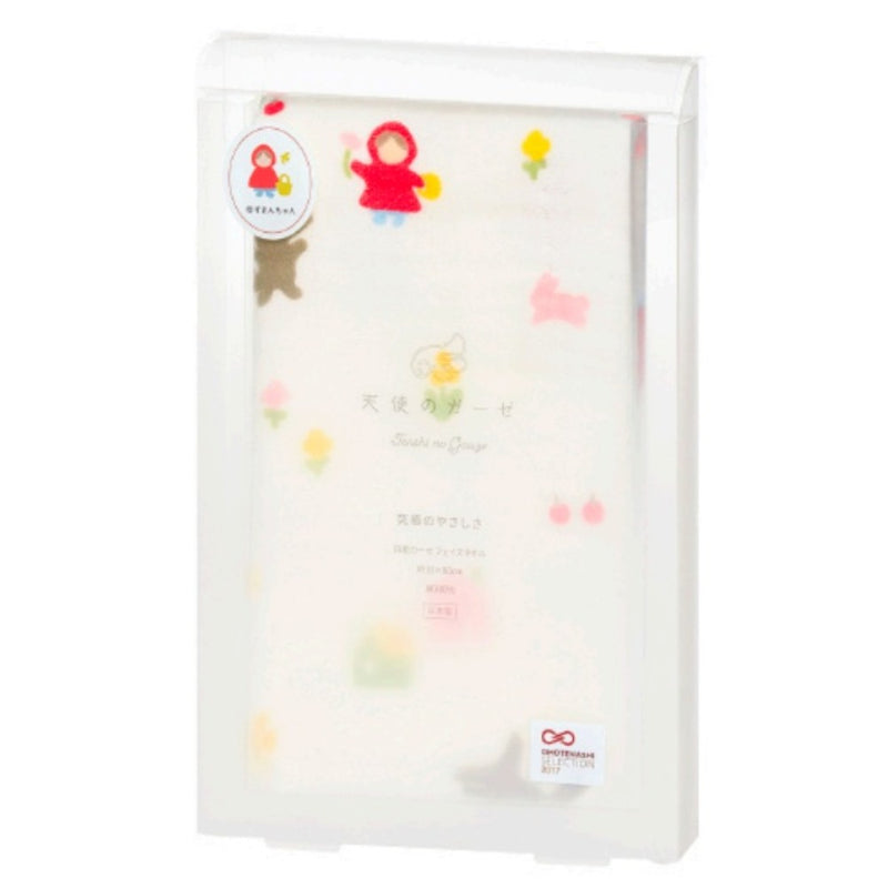 日繊商工 天使のガーゼ おはなしたおる パッケージ入り 赤ずきんちゃん フェイスタオル 1枚