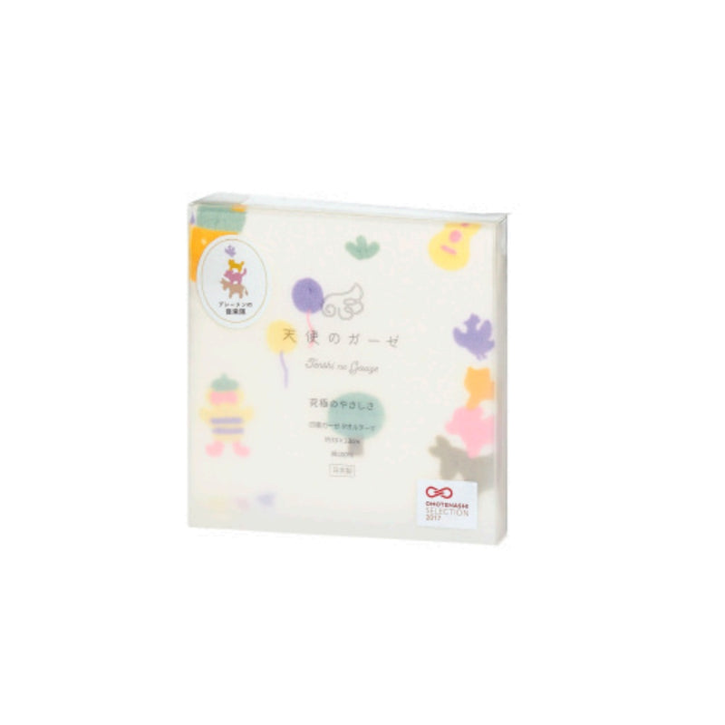 日繊商工 天使のガーゼ おはなしたおる パッケージ入り ブレーメンの音楽隊 タオルチーフ 1枚