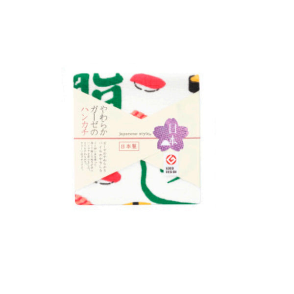 日繊商工 ジャパニーズスタイル 漢字すし ハンカチ 1枚