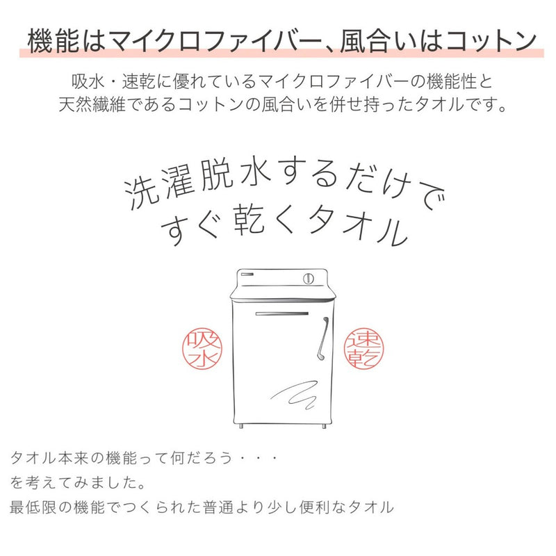 日繊商工 洗濯脱水するだけですぐ乾くタオル2 バスタオル ライトピンク 1枚