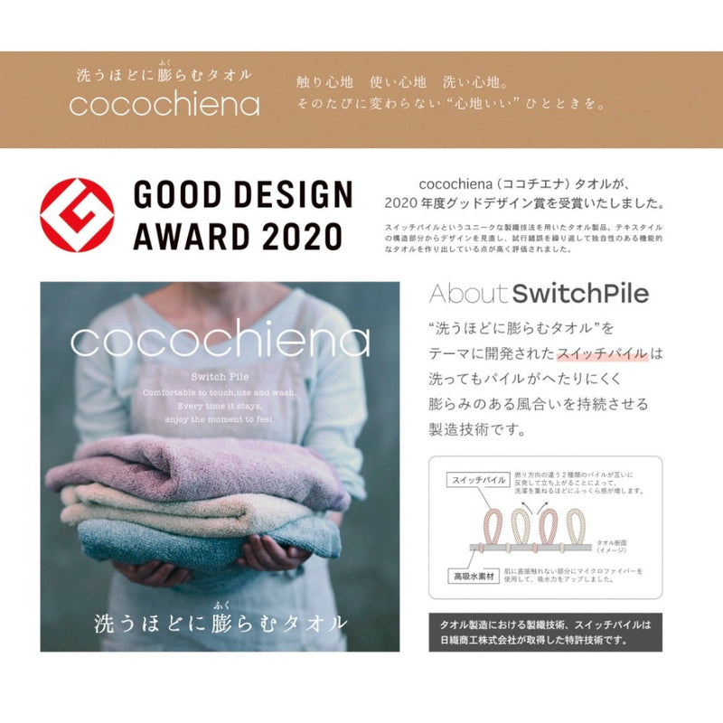 日繊商工 ココチエナ ライン タオルチーフ ブラウン 1枚