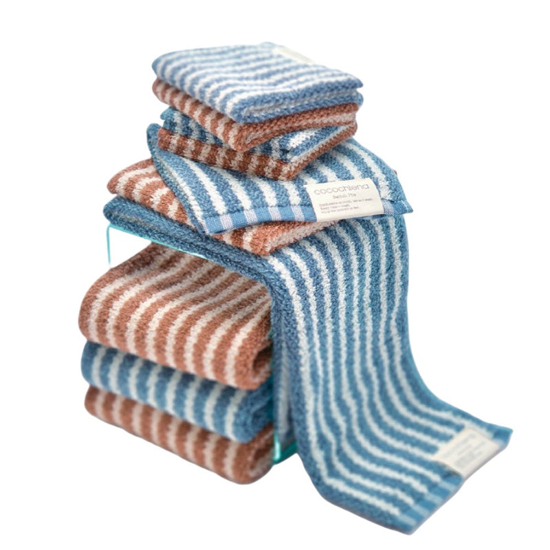 日繊商工 ココチエナ ライン タオルチーフ ブラウン 1枚