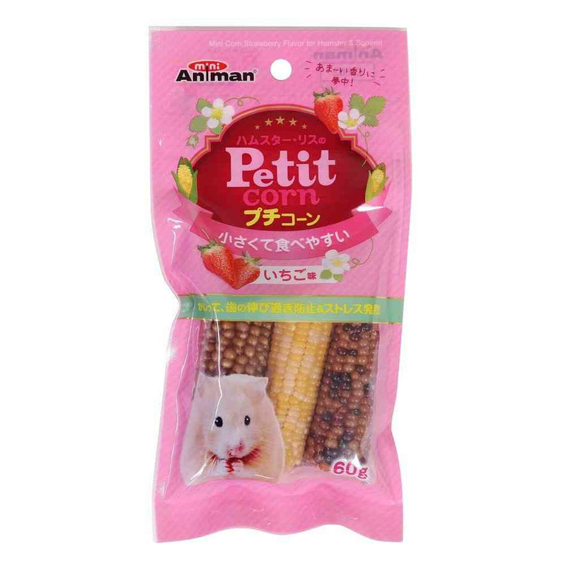 ミニアニマン ハムスター・リスのプチコーン いちご味 60g