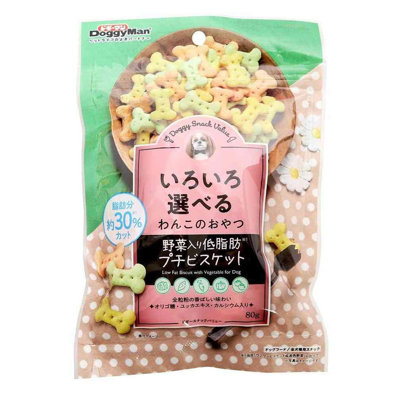 ドギーマン ドギースナックバリュー 野菜入り低脂肪プチビスケット 80g
