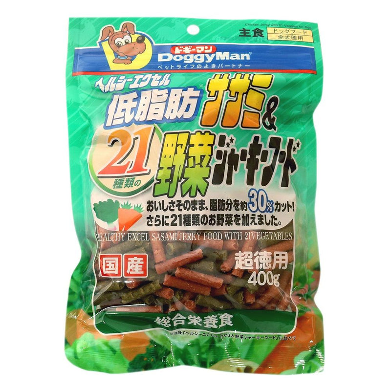 ヘルシーエクセル低脂肪ササミ＆21種類の野菜ジャーキーフード ４００ｇ