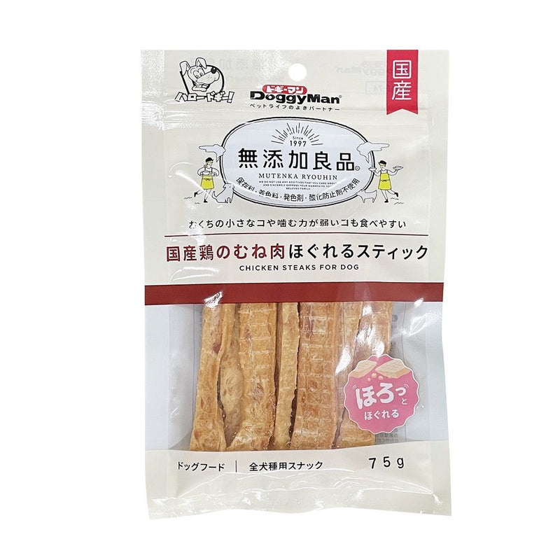 無添加良品 国産鶏のむね肉ほぐれるスティック ７５ｇ