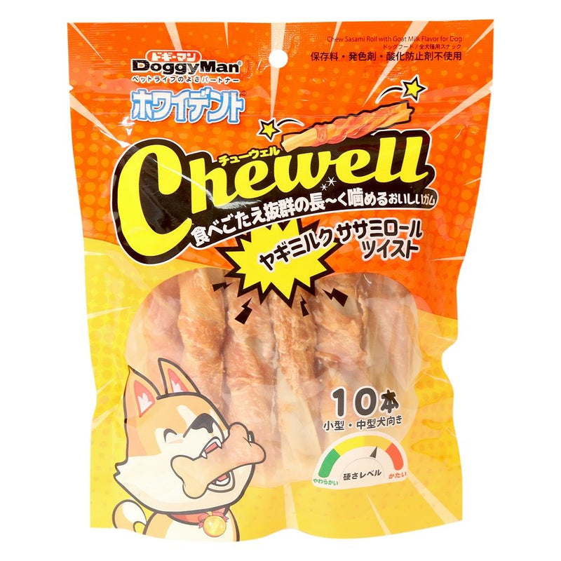 ホワイデント Chewell ヤギミルクササミロールツイスト １０本