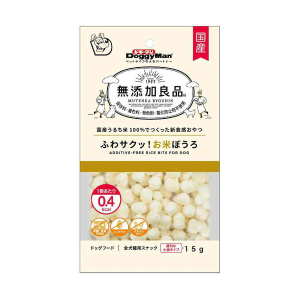 ドギーマン 無添加良品 ふわサクッ！お米ぼうろ 15g