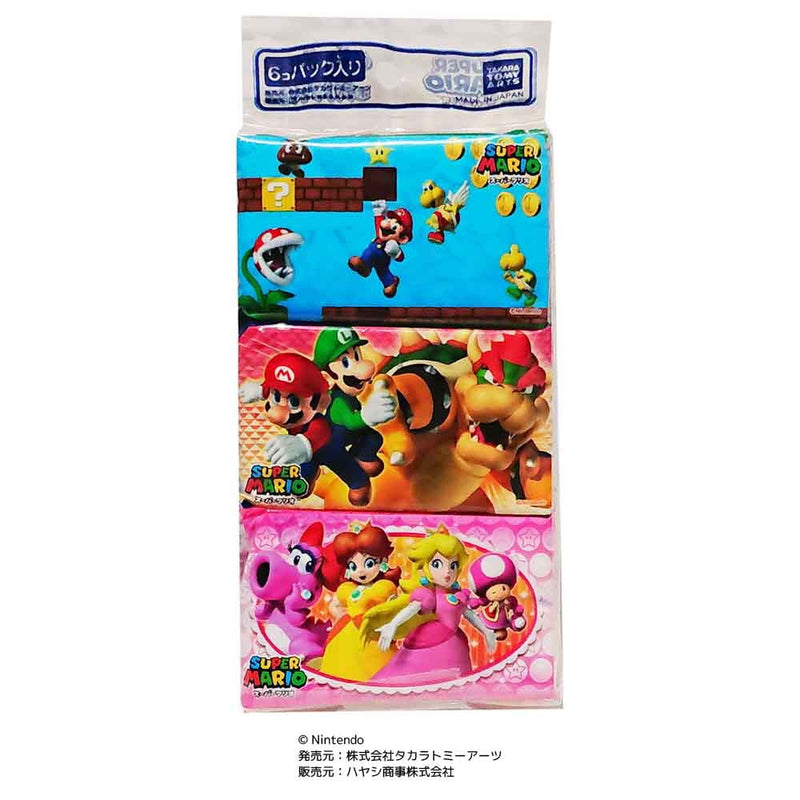 Hayashi Shoji Super Mario Flush Pocket Tissue Pack of 6