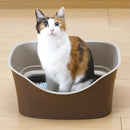 ラクラク猫トイレ Wブロック ブラウン メーカー直送 ▼返品・キャンセル不可【他商品との同時購入不可】