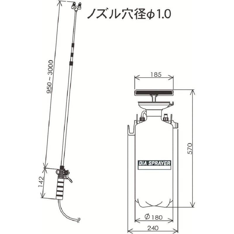 フルプラ　ダイヤスプレープレッシャー式噴霧器７Ｌ　７７６０　メーカー直送 ▼返品・キャンセル不可【他商品との同時購入不可】