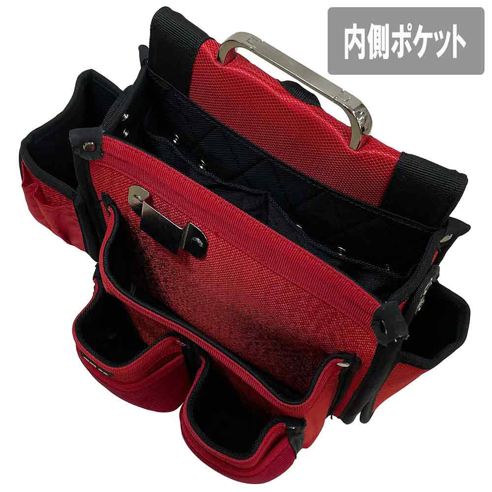 匠 仮枠大工釘袋 レッド SC-11 【直送品】 返品・キャンセル・他商品と