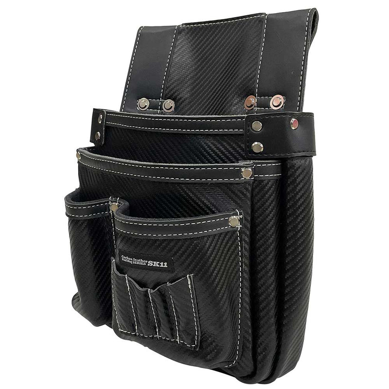 カーボンレザー釘袋 SK-CLK-BPブラック メーカー直送 ▼返品・キャンセル不可【他商品との同時購入不可】