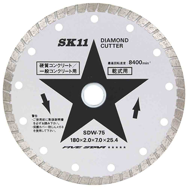 ダイヤモンドカッター ウェー SDW-75 メーカー直送 ▼返品・キャンセル不可【他商品との同時購入不可】