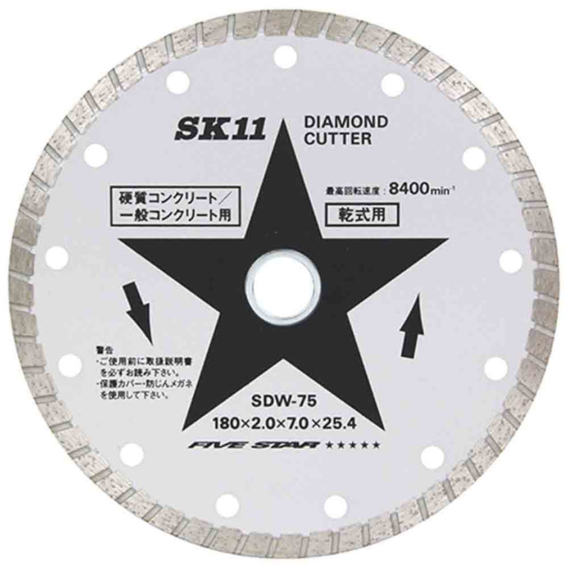 ダイヤモンドカッター ウェー SDW-75 メーカー直送 ▼返品・キャンセル不可【他商品との同時購入不可】