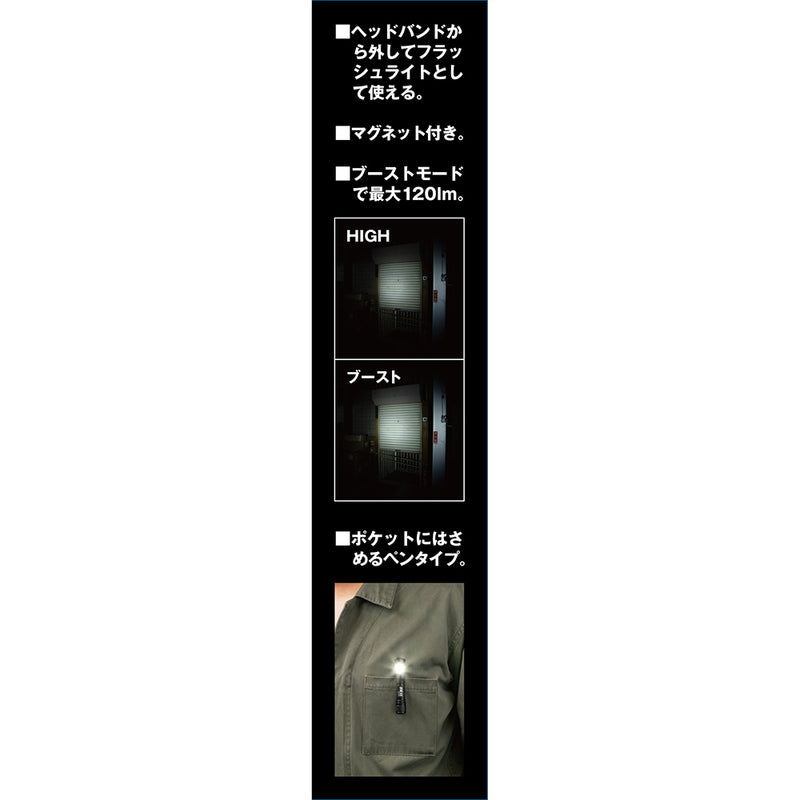 乾電池式LEDヘッドライト SLH-008 メーカー直送 ▼返品・キャンセル不可【他商品との同時購入不可】