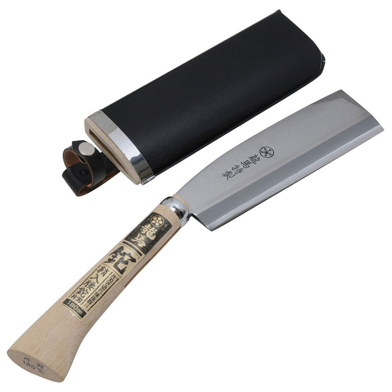 鞘入腰鉈 片刃 180MM メーカー直送 ▼返品・キャンセル不可【他商品との同時購入不可】