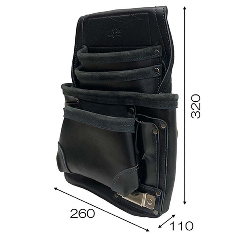 本革腰釘袋3段 DVC-KZ28 メーカー直送 ▼返品・キャンセル不可【他商品との同時購入不可】