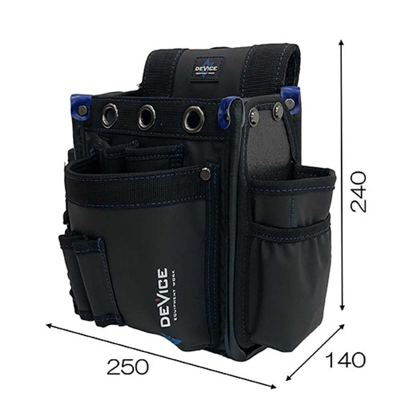 腰袋2段 サイドポケット付き DVC-KZ14 メーカー直送 ▼返品・キャンセル不可【他商品との同時購入不可】