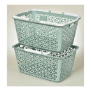 ヒマラヤ化学工業所 ハンドル積み重ねバスケット グリーン