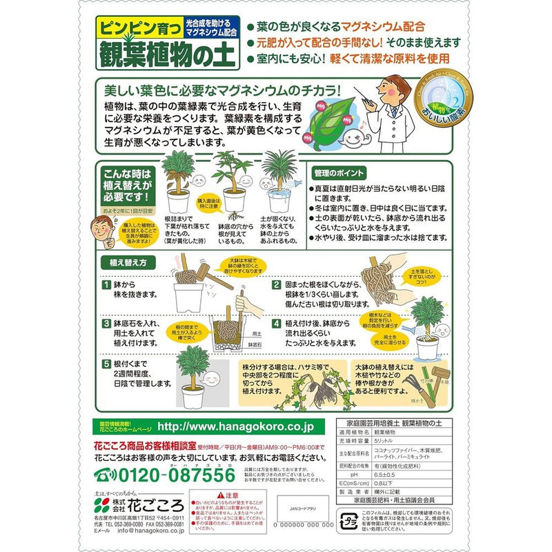 花ごころ 観葉植物の土 5L