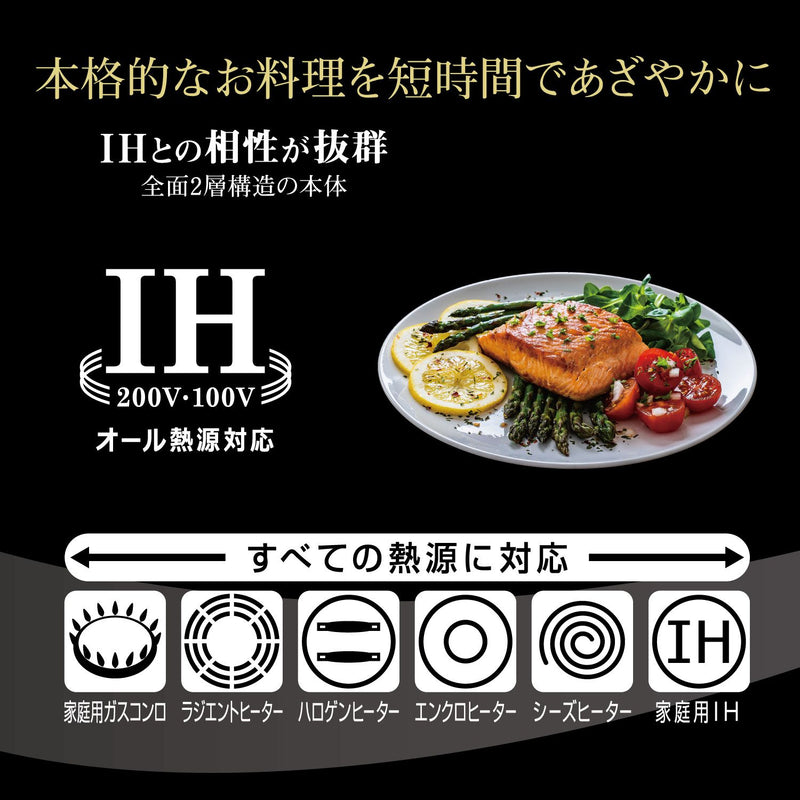 北陸アルミニウム プラテアードEM フライパン IHFP26 A-2683 26cm