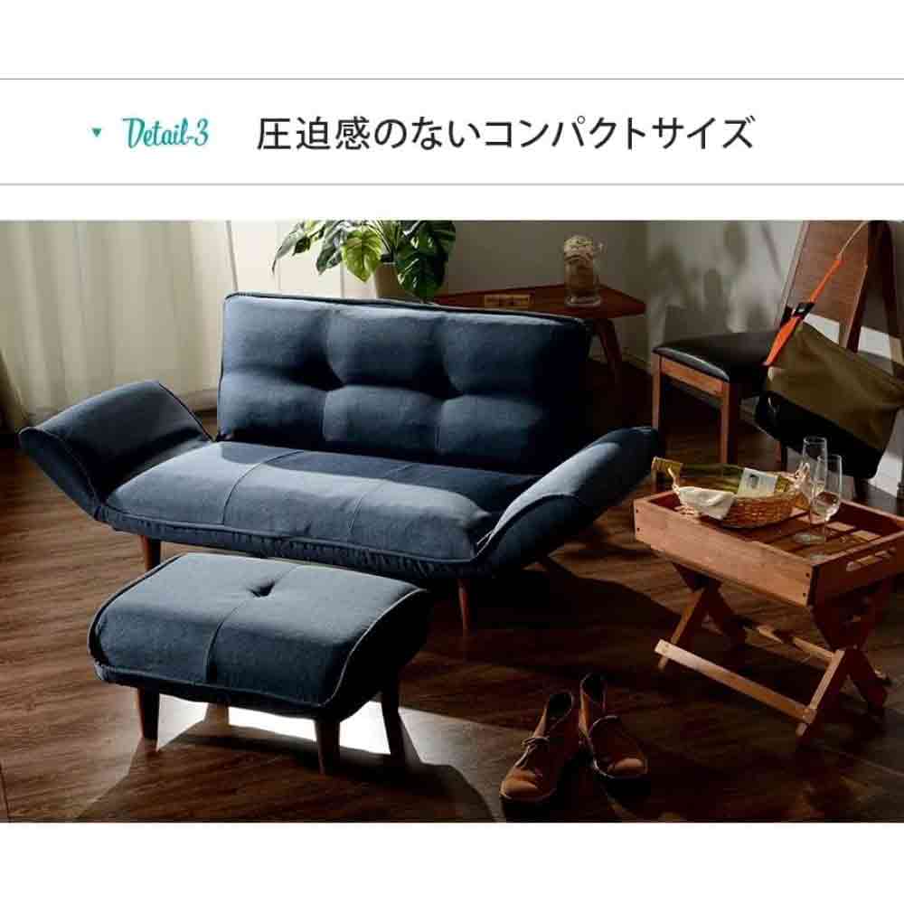 美品 KAN PLUS コンパクトカウチソファ 2人掛けスエードグリーン 美品
