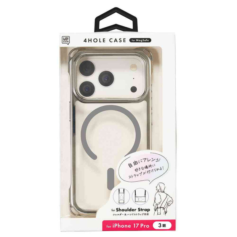 サンクレスト 4ホールケース MagSafe対応 メタリックシルバー for iPhone17Pro