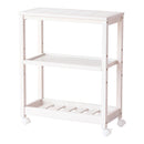 キッチンワゴン スープスリムワゴン 3段 W-3347WH メーカー直送 ▼返品・キャンセル不可【他商品との同時購入不可】