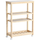 キッチンワゴン スープスリムワゴン 4段 W-3348NA メーカー直送 ▼返品・キャンセル不可【他商品との同時購入不可】