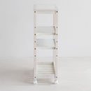 キッチンワゴン スープスリムワゴン 4段 W-3348WH メーカー直送 ▼返品・キャンセル不可【他商品との同時購入不可】