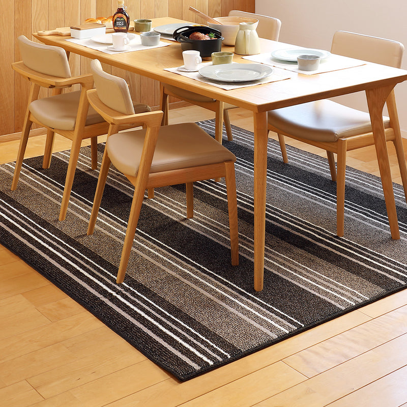 撥水機能付きダイニングラグ マージ 180×220cm ブラウン メーカー直送▼返品・キャンセル不可【他商品と同時購入不可】