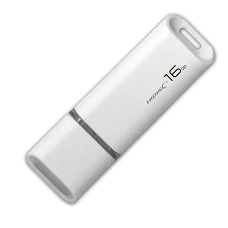 HIDISC flash drive white cap type USB2.0 16GB 1 piece