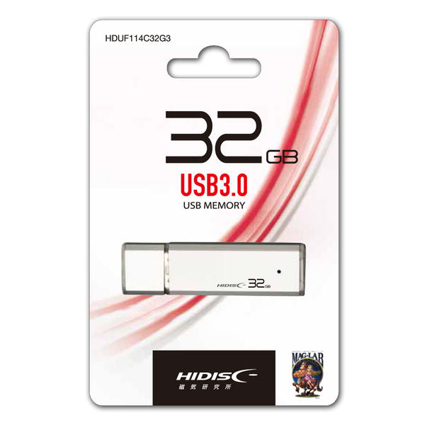 HIDISC USB 3.0 Flash Drive 32GB Silver Cap Type 1 Piece