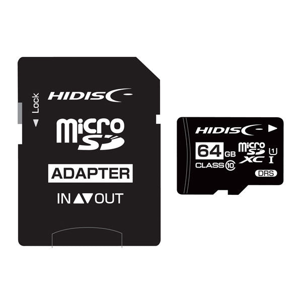 HIDISC - HDMCSDH64GCL10DS microSDXCメモリカード 64GB Class10 UHS-I