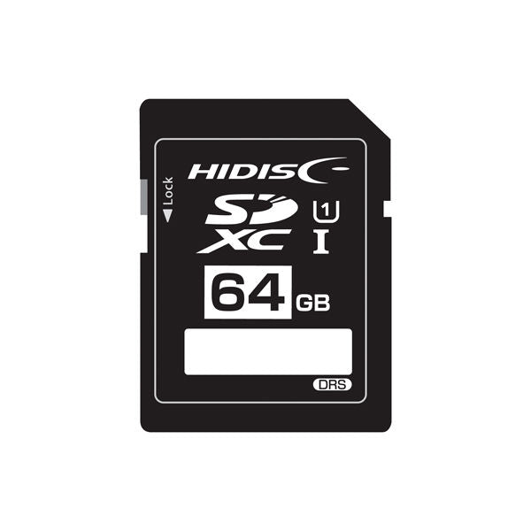 HIDISC SDXC card 64GB with data recovery service CLASS10 UHS-1 compatible with case 1 set