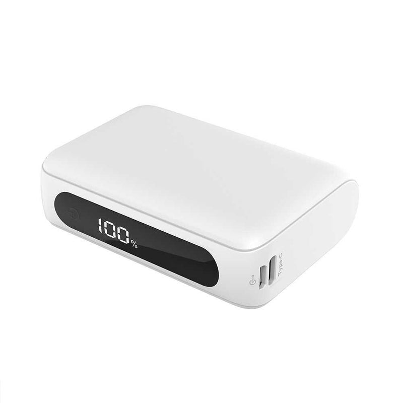 HIDISC Half Size 10000mAh PD20W Compatible Mobile Battery White