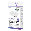 HIDISC 卵サイズでPCも充電可能 10000mAh PD45W対応 モバイルバッテリー ホワイト