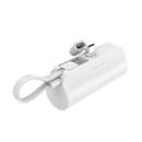 HIDISC 直挿しType-C 5000mAh モバイルバッテリー ホワイト