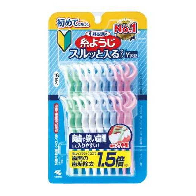 Kobayashi Pharmaceutical Thread Thread Slippery Type Y-shaped 18 Pieces