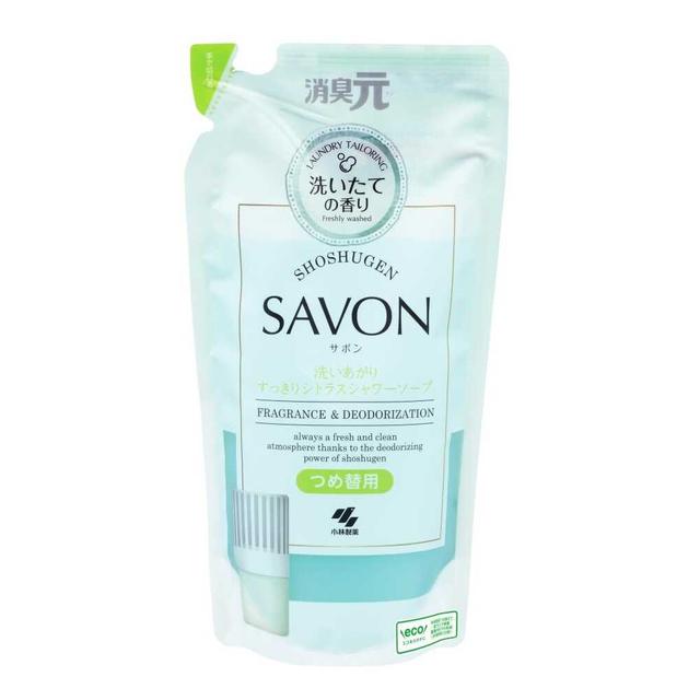 小林製薬 消臭元SAVON つめ替用 洗いあがりすっきりシトラスシャワーソープ400ml