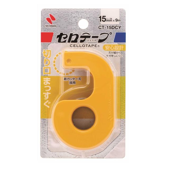 ニチバン CT小巻カッター付まっすぐ切れるタイプ黄1個