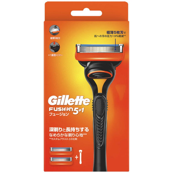 带 2 个备用刀片的 P&amp;G Gillette Fusion 手动刀架