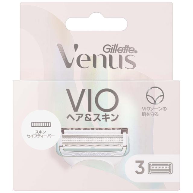 P&amp;G Gillette Venus VIO 毛发和皮肤剃须刀替换刀片 3 件