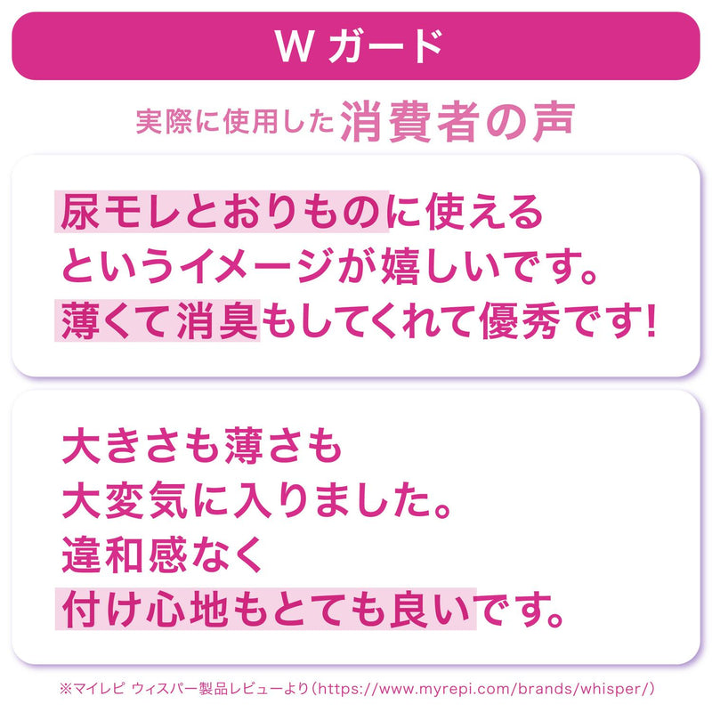 P&G ウィスパー1枚2役Wガード 無香料 40枚（3CC）