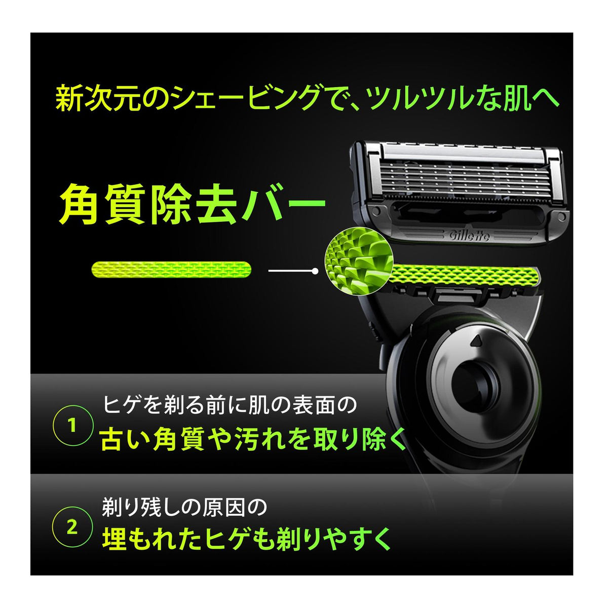 Gillette Labs ５個セット　P&G Gillette Labs ジレット 角質除去バー搭載 本体＋替刃5個＋