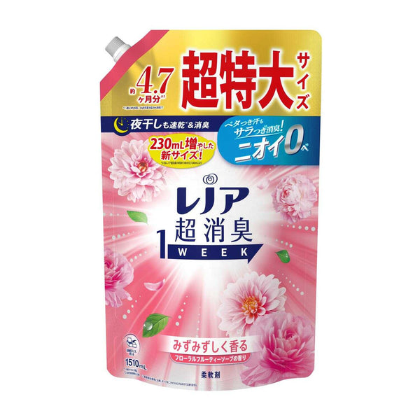 P&G レノア 超消臭1WEEK 柔軟剤 フローラルフルーティーソープ 詰め替え 超特大 1510mL