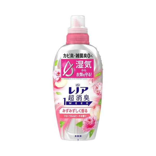 P&G レノア 超消臭1WEEK 柔軟剤 みずみずしく香るフローラル&ピーチの香り 本体 490ml